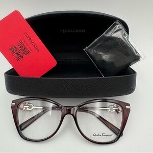New Salvatore Ferragamo Eyeglasses Brown SF2937R 655 54/15